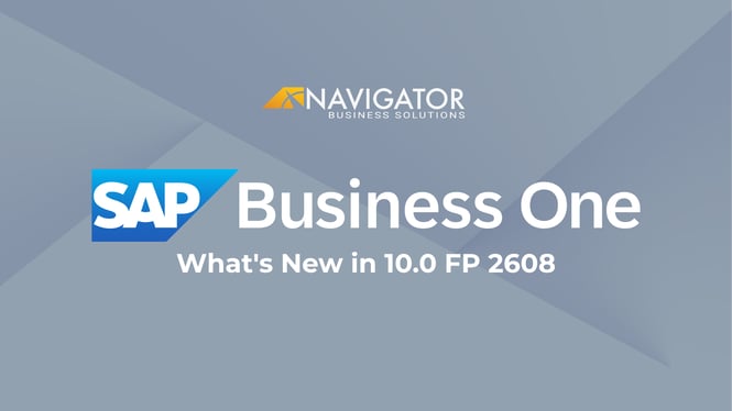 What's New in SAP Business One 10.0 FP 2608