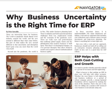 Why Business Uncertainty is the Right Time for ERP